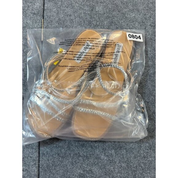 Steve Madden Spice SPCE01S1 Womens 8 Slide Silver Bling Rhinestone Casual Sandal - Picture 5 of 5